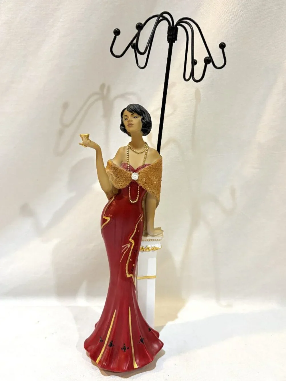 Crimson Queen Jewelry Holder Resin Figurine by African American Expressions